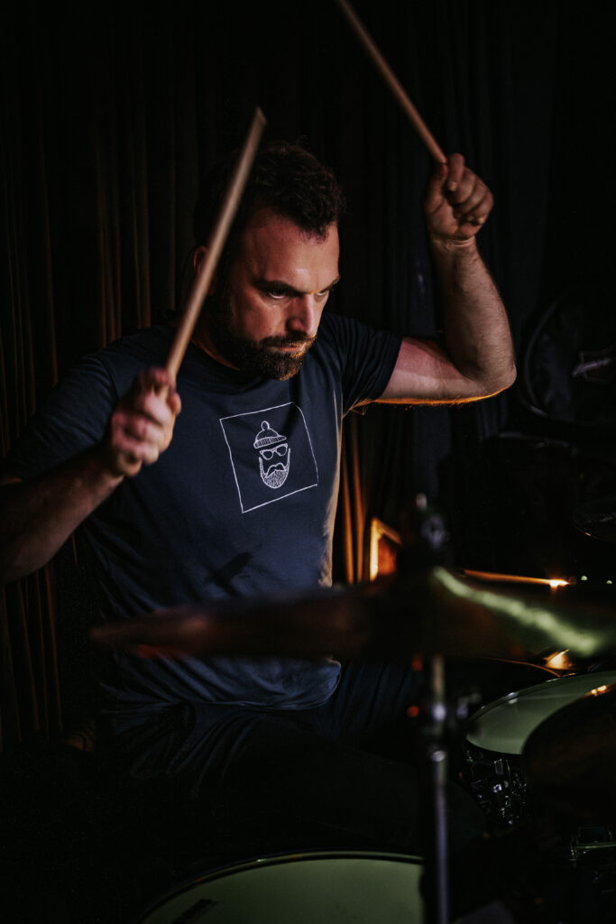 Drummer Burning Neon band